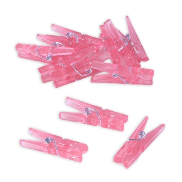 13585 12 BABY PINK CLOTHESPIN FAVORS