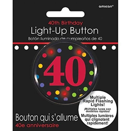 340061 BUTTON 40TH LIGHT UP