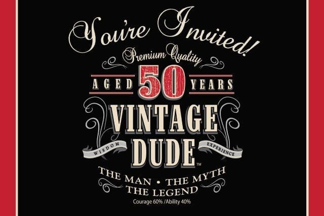 891567 VINTAGE DUDE 50 INVITE
