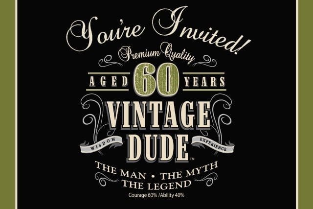 891667 VINTAGE DUDE 60 INVITE