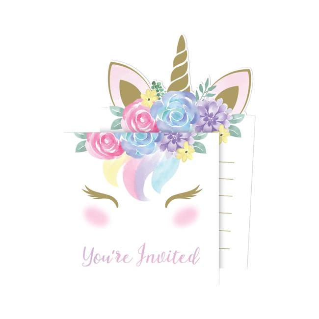 344438 UNICORN BABY INVITE