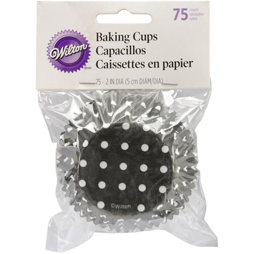 415-7068 BLACK POLKA DOT CUPCAKE WRAPPER