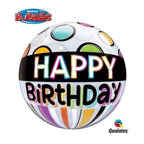 25720 BUBBLE BDAY BLACK BAND AND DOTS