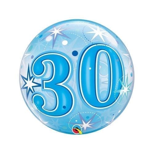 48443 BUBBLE 30 BLUE STARBURST