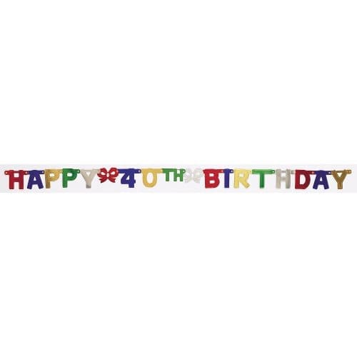 290042 JOINTED BANNER, SM HPY 40TH BDAY