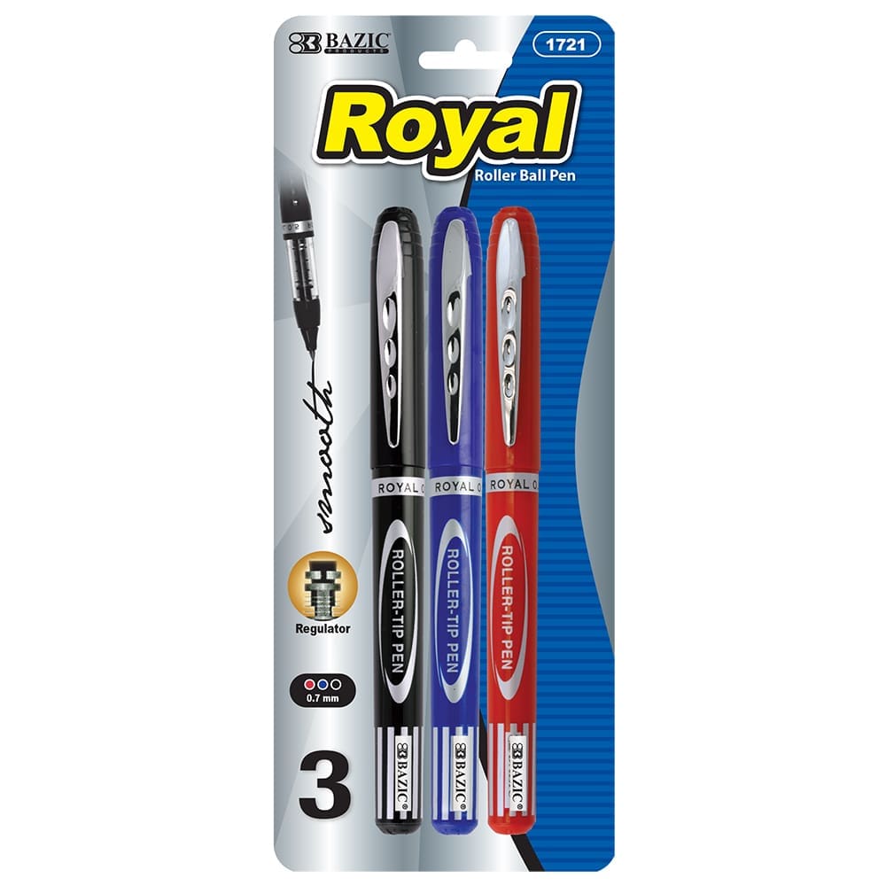 1721 rollerball pen royal asst 3pk