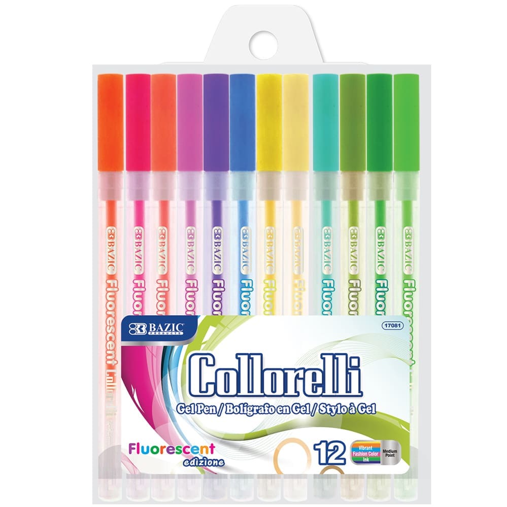 17081 gel pens flourescent 12pk