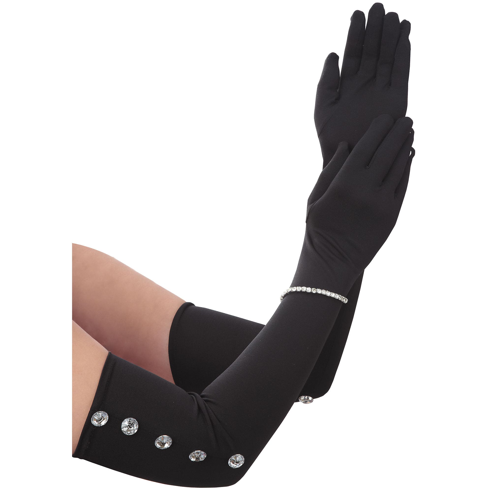 GLOVES RHINESTONE BLACK