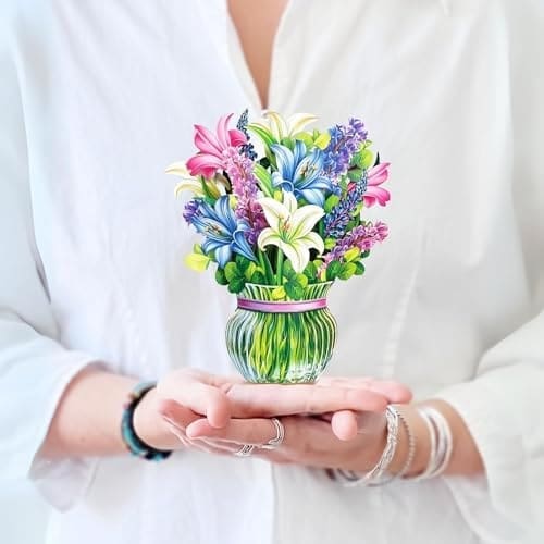 7410 FLOWER CARD MINI LILIES AND LUPINE