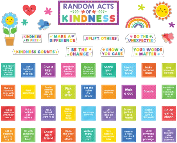 colorful random acts of kindness bulletin