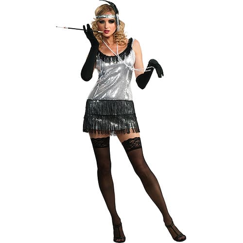 SEQUIN FLAPPER SILVER SM